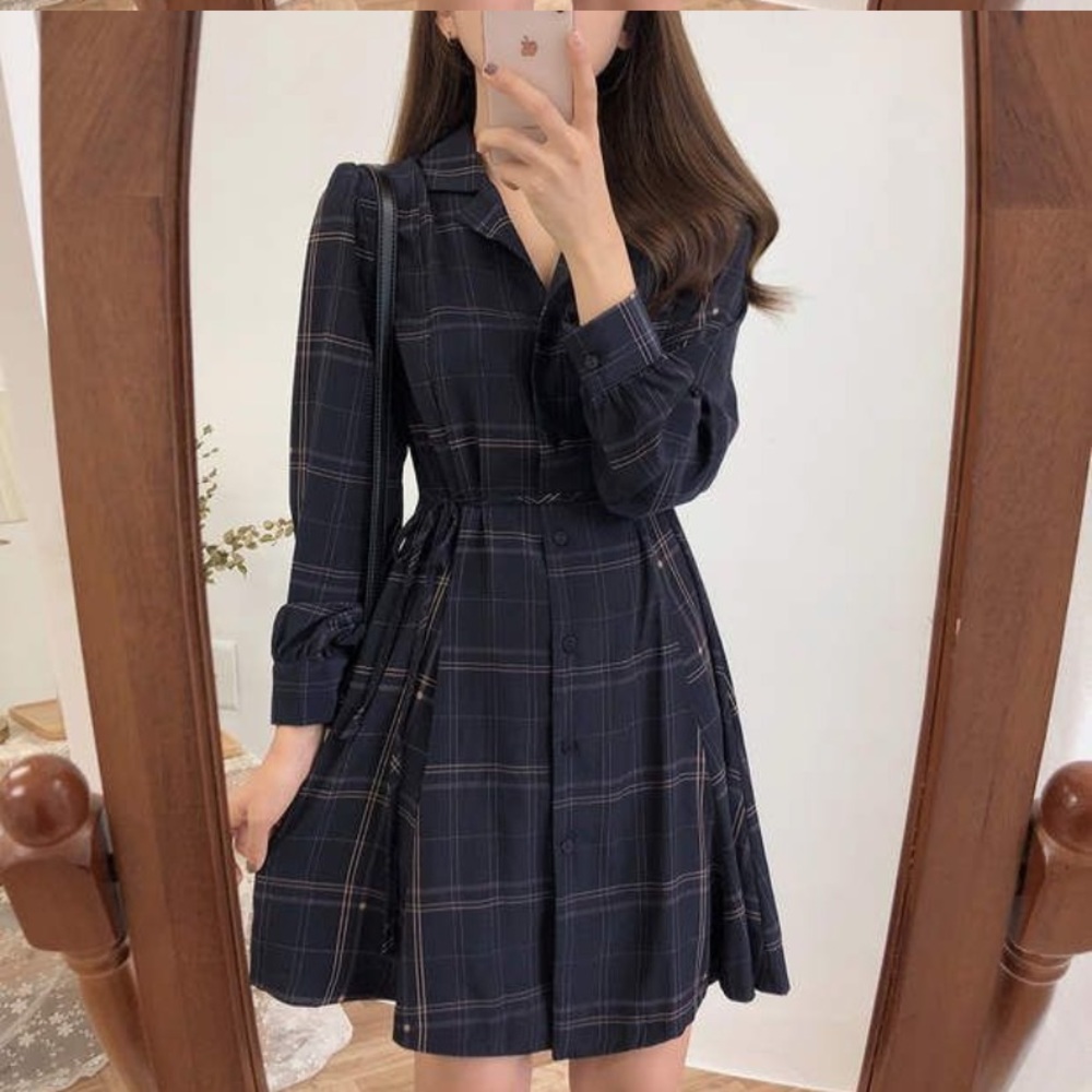 plaid a-line dress